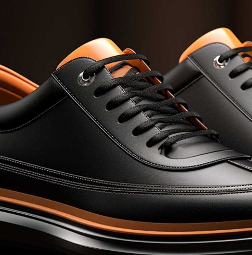 Black Leather Trainers