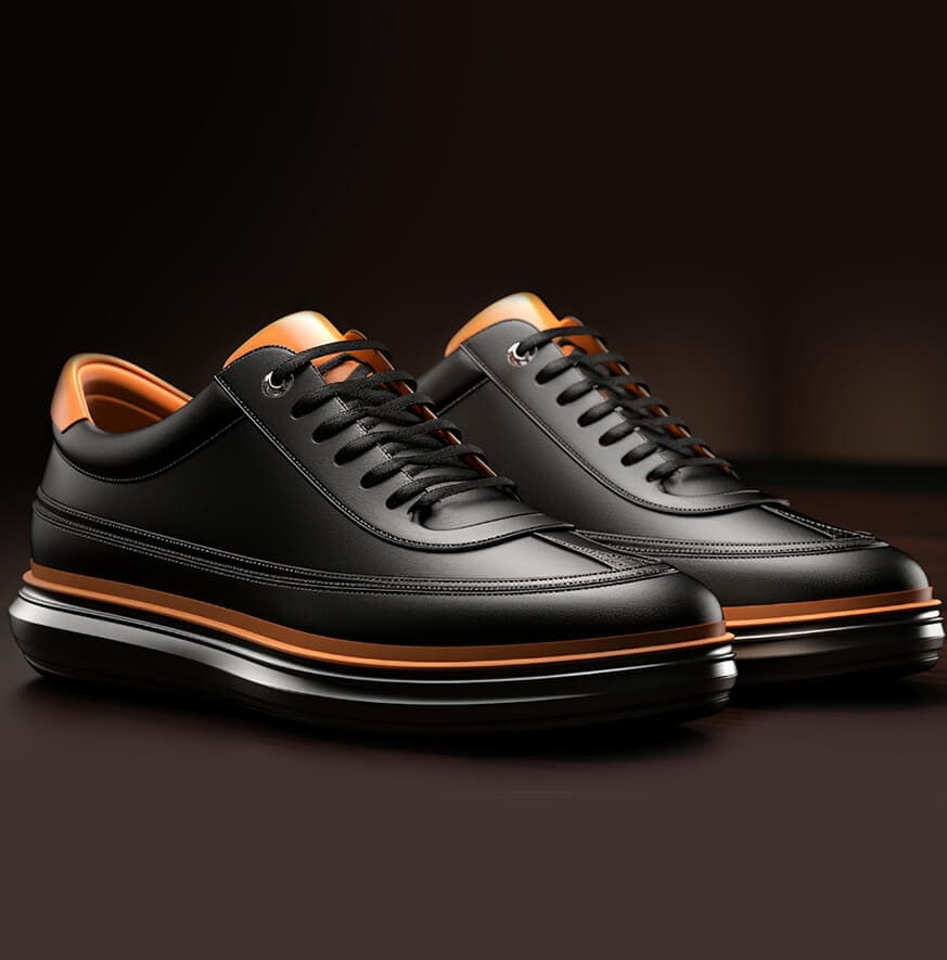 Black Leather Trainers