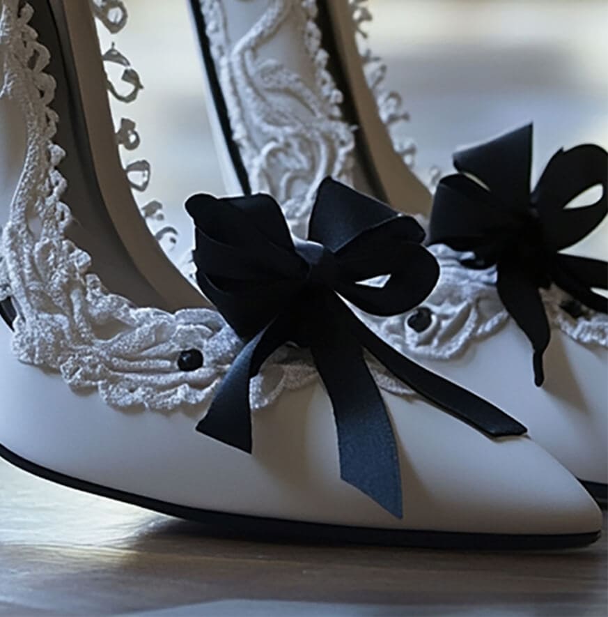 White Lace Stilettos