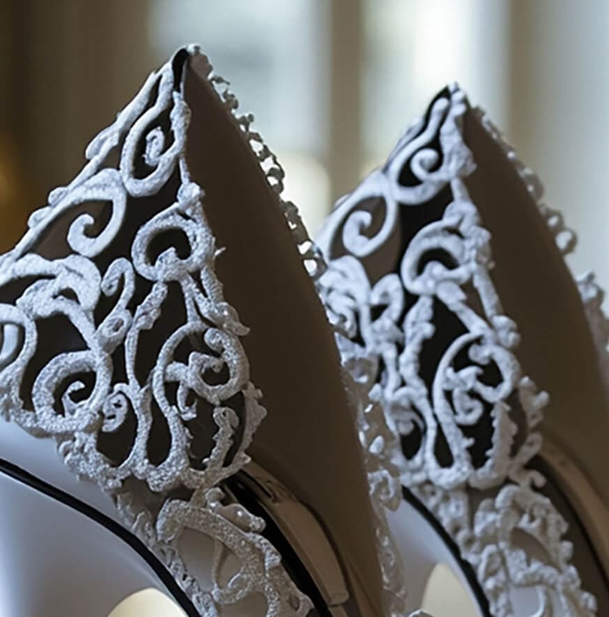 White Lace Stilettos