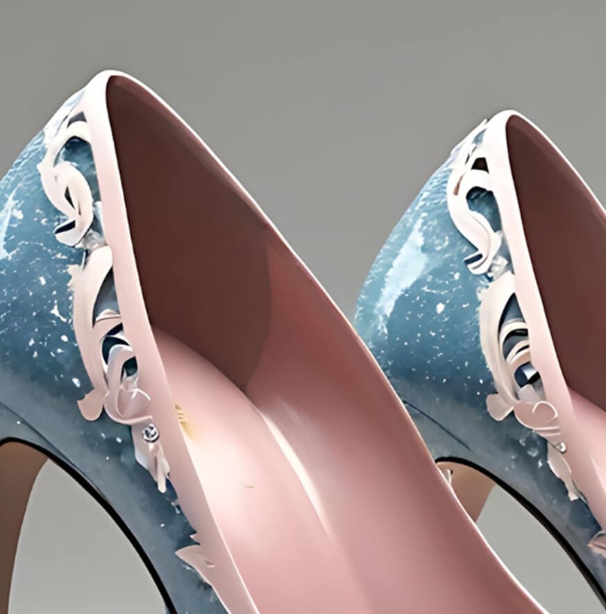 Blue Filigree Stilettos