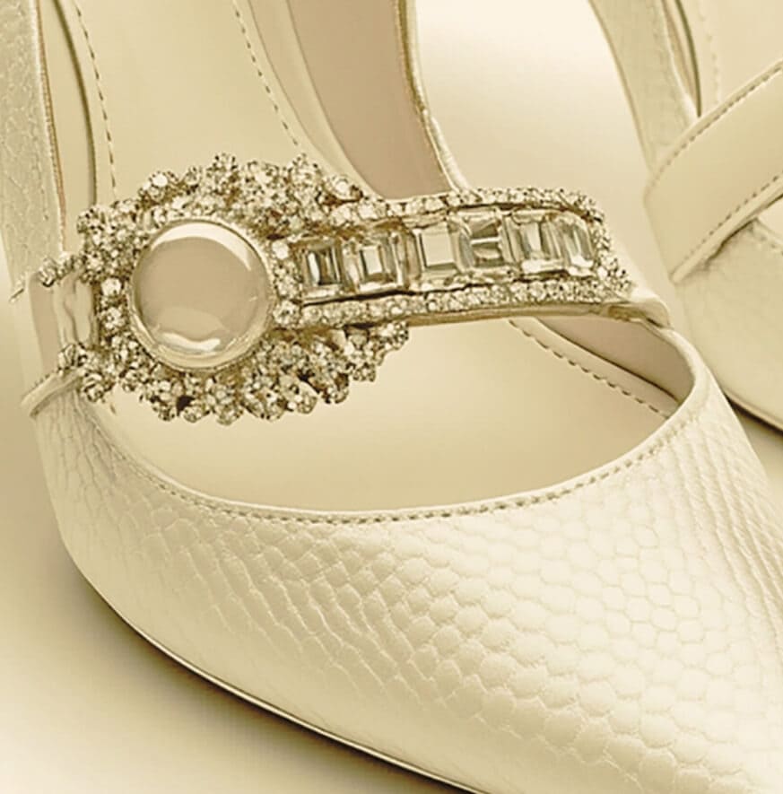 Jeweled Ivory Pumps