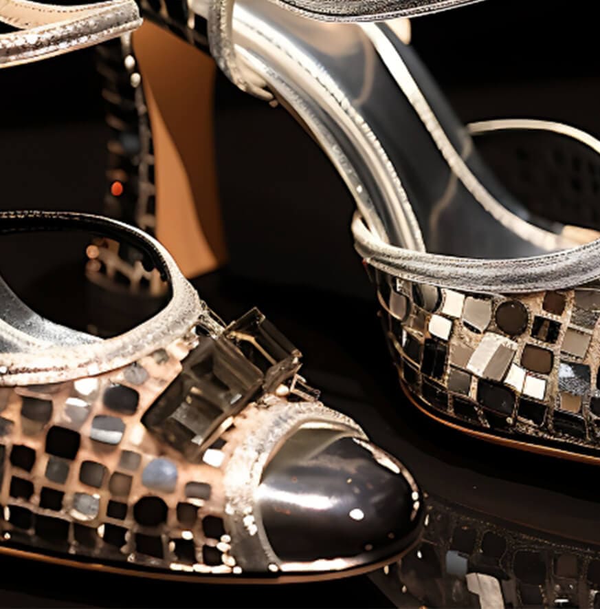 Silver Mosaic Heels