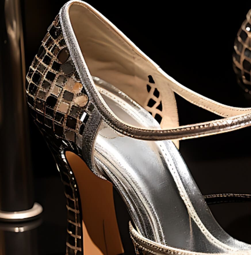 Silver Mosaic Heels