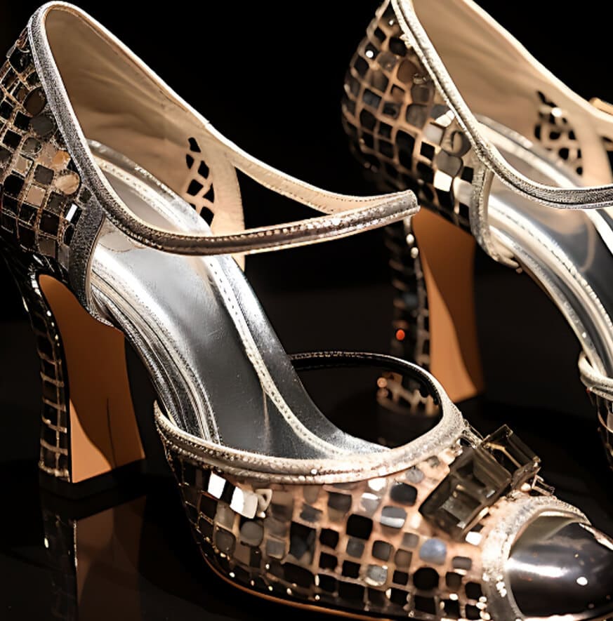 Silver Mosaic Heels